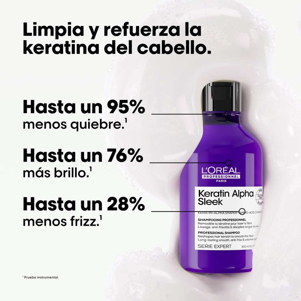 SHAMPOO ANTI-FRIZZ TODO TIPO DE CABELLO KERATIN ALPHA SLEEK