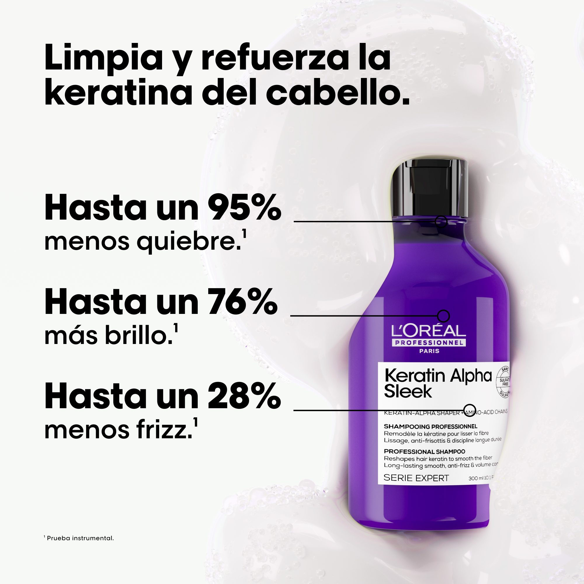 SHAMPOO ANTI-FRIZZ TODO TIPO DE CABELLO KERATIN ALPHA SLEEK
