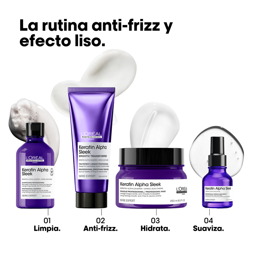 SHAMPOO ANTI-FRIZZ TODO TIPO DE CABELLO KERATIN ALPHA SLEEK